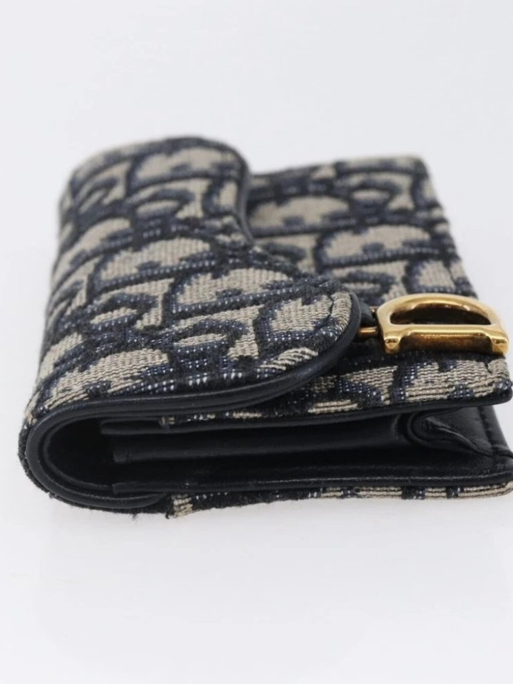 Christian Dior Trotter Canvas Saddle Coin Card Case Navy - Picture 5 of 16